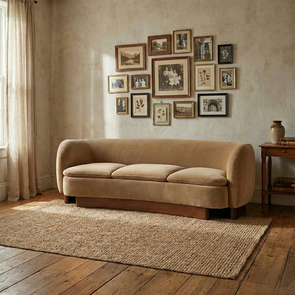 Torino Curved Velvet Sofa