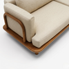 Toulouse 3 Seater Teak Wood Fabric Sofa