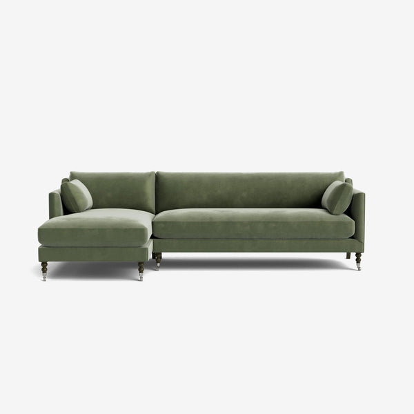 Tumbes Solid Wood Velvet Sectional Sofa