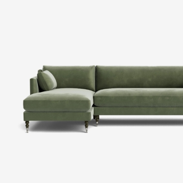 Tumbes Solid Wood Velvet Sectional Sofa
