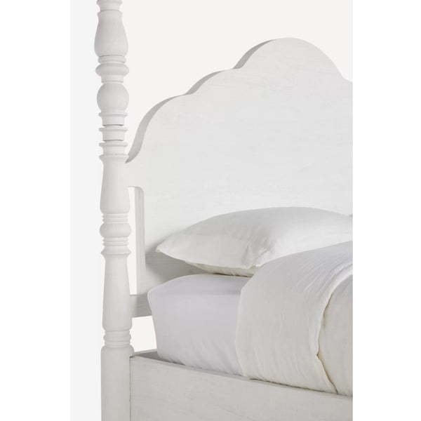 Tyler Acacia Wood Poster Bed With White Finish