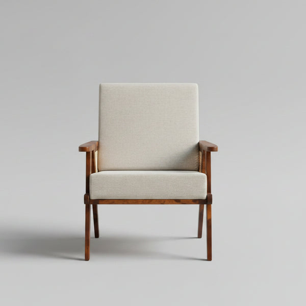Ulundi sheesham Wood and Fabric Lounge Chair