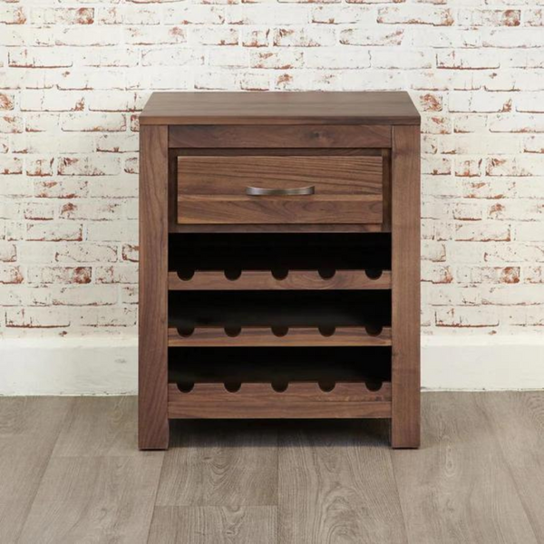 Classic Sheesham Wood Walnut Finish Bar Cabinet