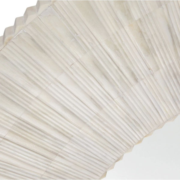 Bone Inlay Geometric White Wall Mirror