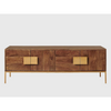 Modern Mango Wood 4 Door Shelves TV Unit