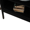 Rajasthani Mango Wood 2 Door Shelves, and 2 Open Shelves Black TV Unit with Carving