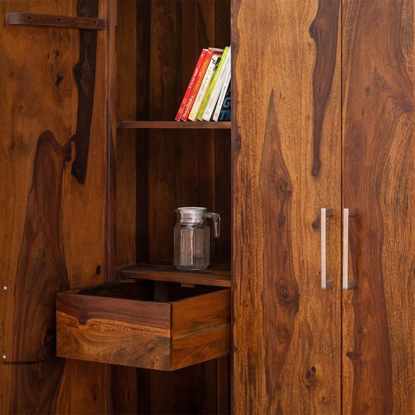 Classic Sheesham Wood 4 Doors and 2 Drawers Large Wardrobe