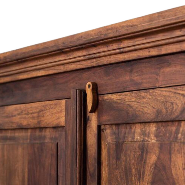 Classic Sheesham Wood 2-Door Shelves Wardrobe