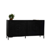 Rajasthani Handcarved Black Mango Wood Sideboard