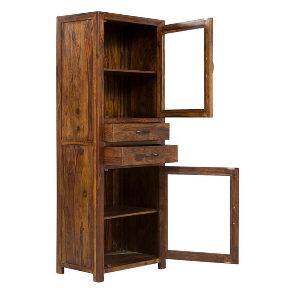 Sheesham Wood Display Cabinet / Long Crockery Unit