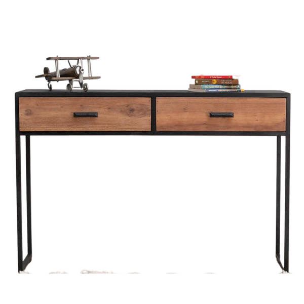 Recycled Wood Console Table - 2 Drawers