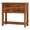 Sheesham Wood 4 Drawers Open Shelf Large Console Table