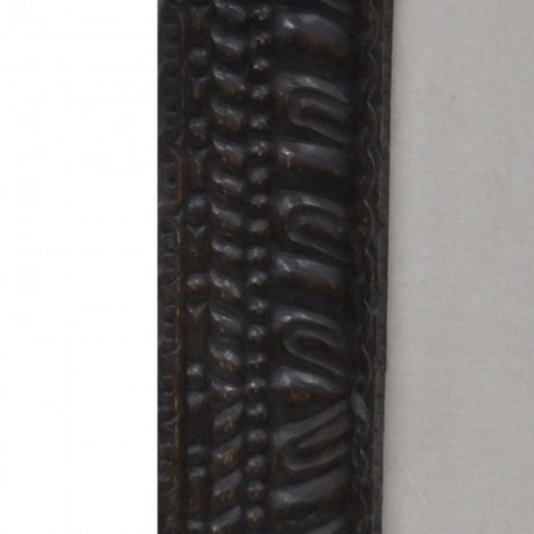 Hand Carved Modern Mango Solid Wood Golden Black Finish Mirror Frame