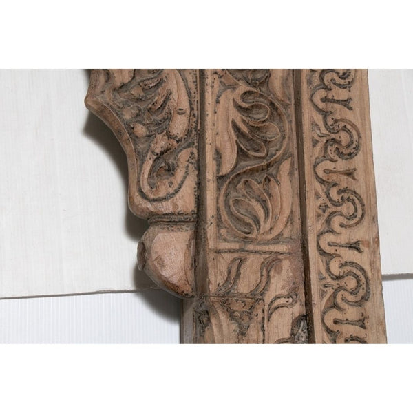 Hand Carved Modern Mango Solid Wood Natural Finish Mirror Frame