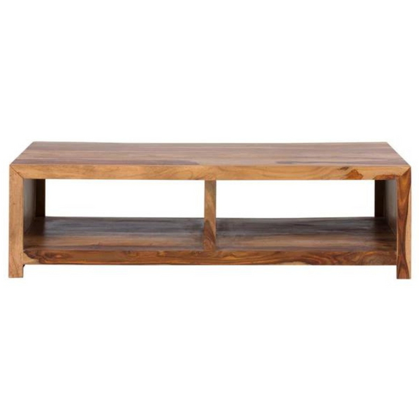 Square Wood Coffee Table ( 2 Open Shelves )