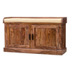 Sheesham Wood Shoe Rack 2 Doors and 2 Shelves with Seating