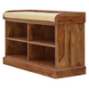 Sheesham Wood 4 Open Shelves Shoe Rack with Seating