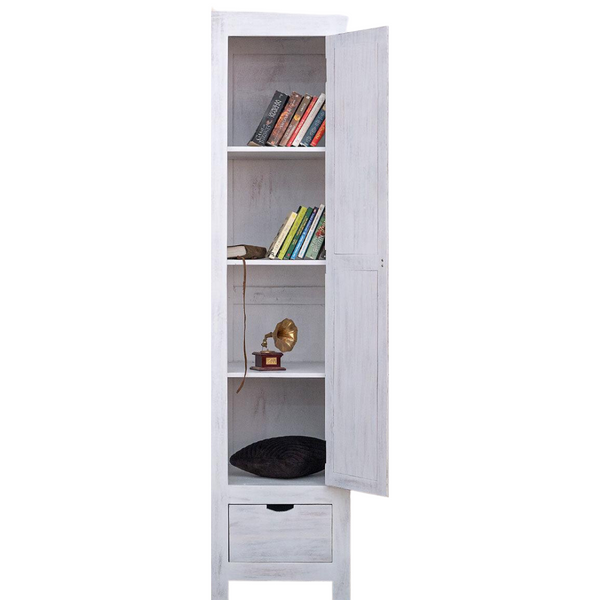 Acacia Wood 1 Drawer & Single Door Wardrobe