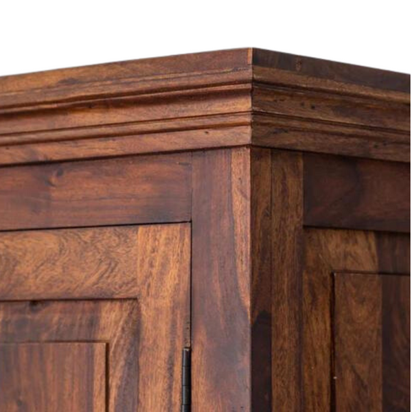 Classic Sheesham Wood 2-Door Shelves Wardrobe