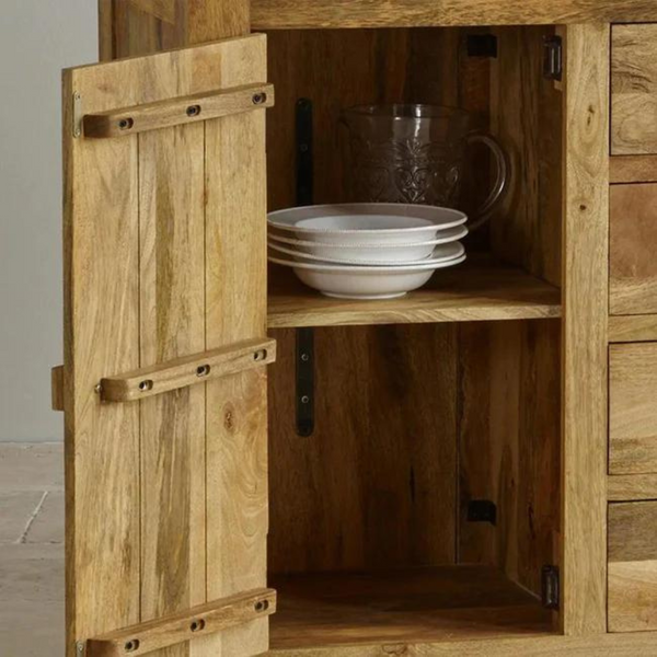 Mango Wood Bar Cabinet - Natural Finish