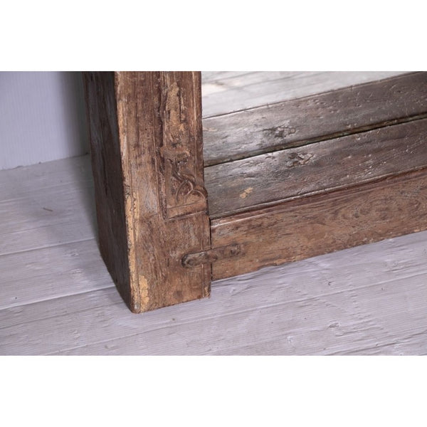 Hand Carved Modern Mango Solid Wood Chocolate-Brown Finish Mirror Frame