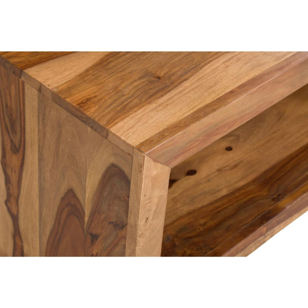 Square Wood Coffee Table ( 2 Open Shelves )
