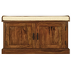 Sheesham Wood Shoe Rack 2 Doors and 2 Shelves with Seating