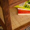 Acacia Wood Side Table - 1 Drawer Cane Table