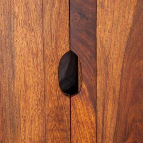 Classic Sheesham Wood 2-Door Shelf and 2 Drawers Wardrobe