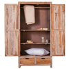 Classic Sheesham Wood 2 Drawers and 2-Door Shelves Wardrobe
