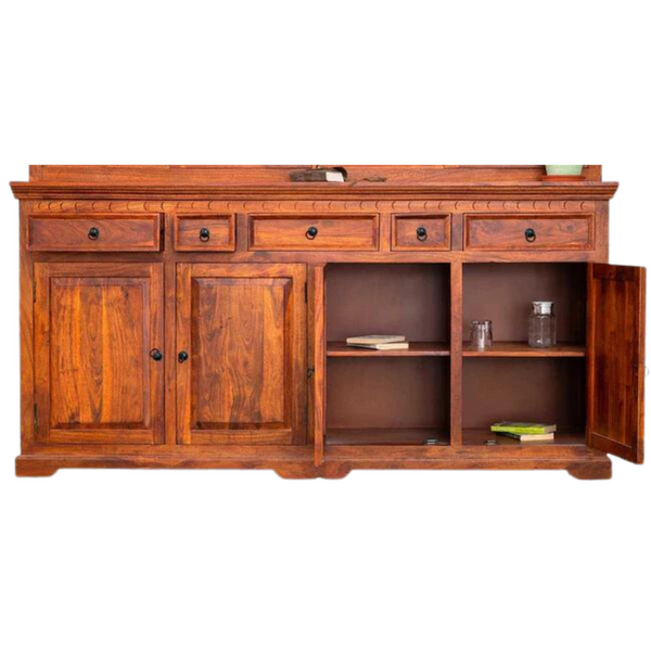 Colonial Acacia Wood Large Crockery/Display Unit