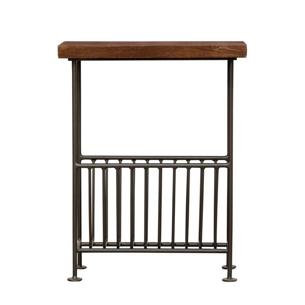 Classic Sheesham Wood Side Table with Black Iron Frame