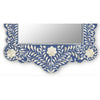 Floral Bone Inlay Wall Mirror Blue Finish
