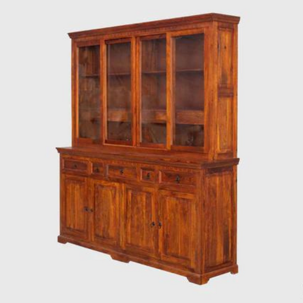Colonial Acacia Wood Large Crockery/Display Unit