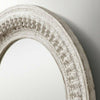Hand Carved Round Mirror Frame - White Finish