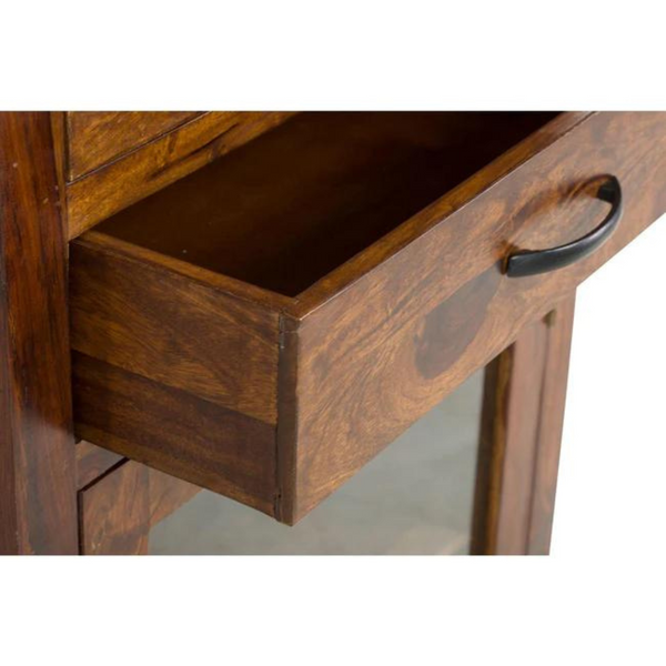 Sheesham Wood Display Cabinet / Long Crockery Unit