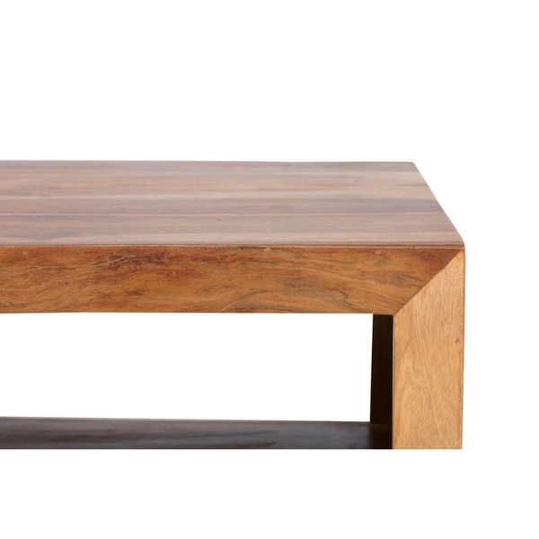 Square Wood Coffee Table ( 2 Open Shelves )