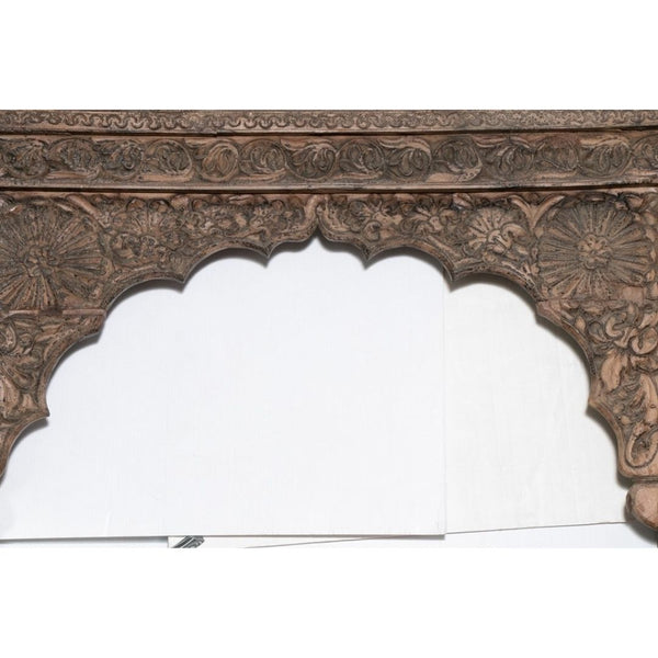 Hand Carved Modern Mango Solid Wood Natural Finish Mirror Frame
