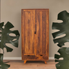 Classic Sheesham Wood 2-Door Shelf and 2 Drawers Wardrobe