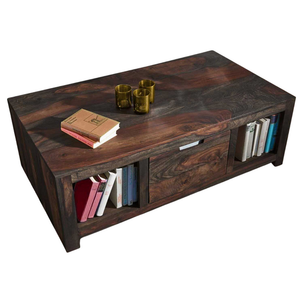 Modern Coffee Table 2 Open Shelf and 1 Drawer