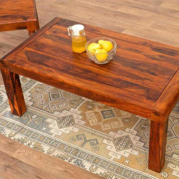 Wooden Square Coffee Table - Natural Finish