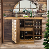 Classic Sheesham Wood Natural Finish Stylish Bar Cabinet