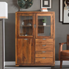 Classic Sheesham Wood Natural Finish Bar Cabinet