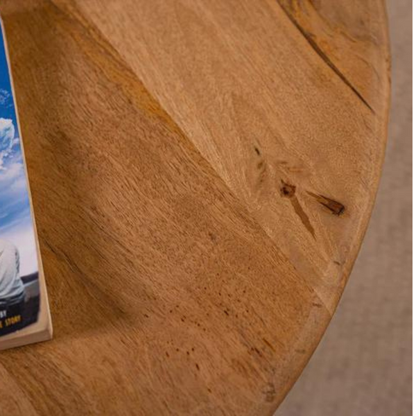 Handcrafted Solid Wood Circular Coffee Table