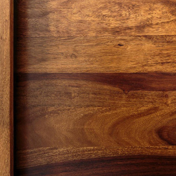 Sheesham Wood Nested Coffee Table with Black Iron Frame