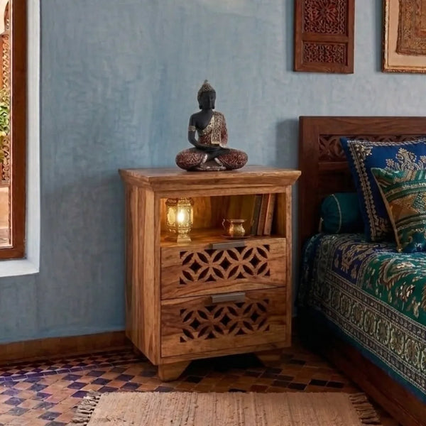 Stuttgart Sheesham Wood Drawer Bedside Table