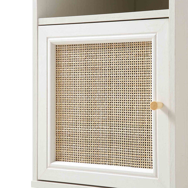 Vaduz Rattan Bedside Table White Finish