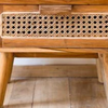 Valletta Teakwood Rattan Side Table With Drawer