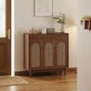 Valparaiso Solid Wood Rattan Shoe Rack