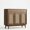 Valparaiso Solid Wood Rattan Shoe Rack